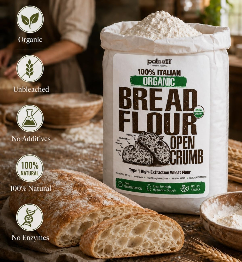 POLSELLI corte de miga de sourdough con alveolos abiertos y corteza crujiente