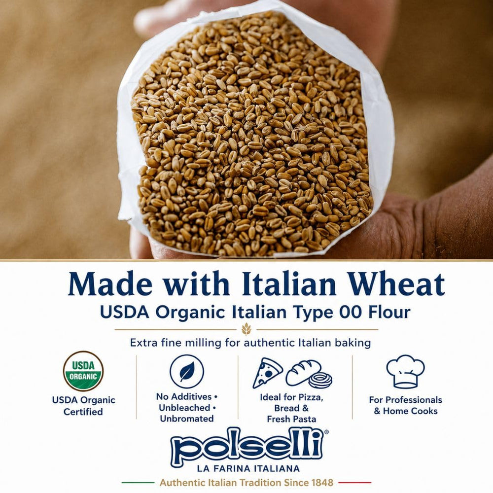 POLSELLI textura extra fina de la harina en primer plano, mejora elasticidad de masas