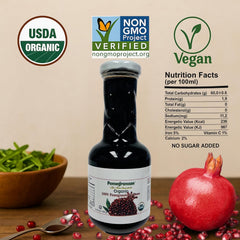 Pomegranaze primer plano de textura espesa y brillo que mejora salsas
