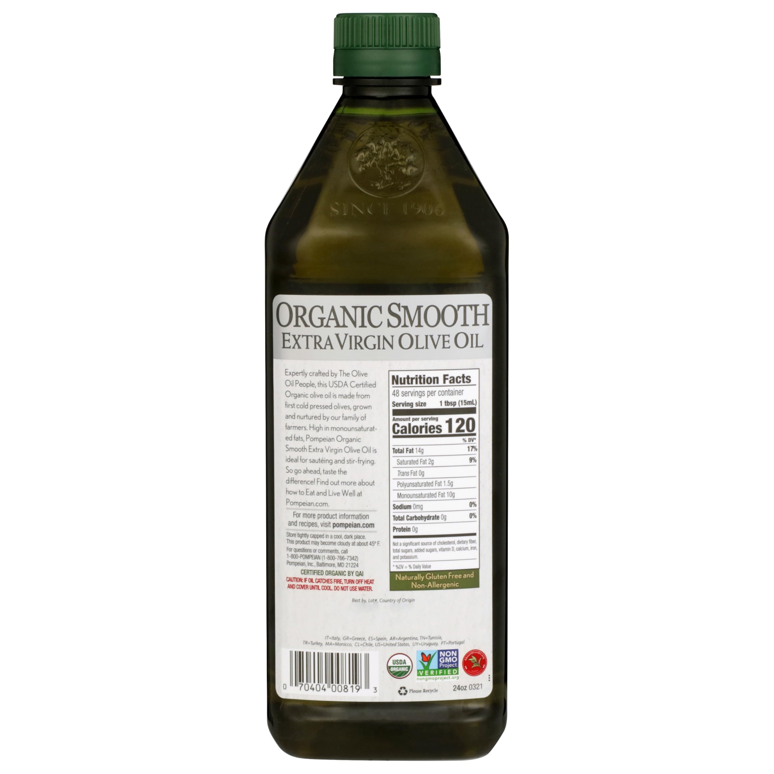 Pompeian vertido del aceite ilustrando control y fluidez para cocinar