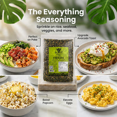 Pono Hawaiian espolvoreado sobre un cuenco de arroz brindando más sabor
