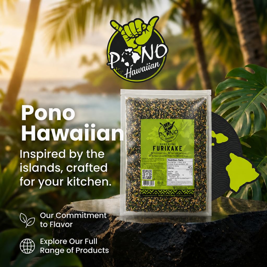 Pono Hawaiian Foods en encuadre de cocina mostrando uso cotidiano y conveniencia