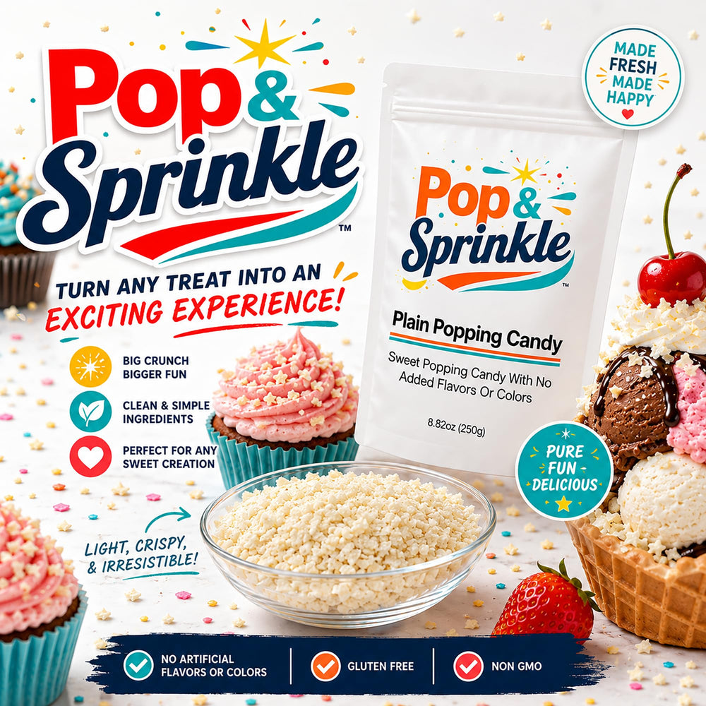 Pop & Sprinkle primer plano de cristales para ver textura efervescente
