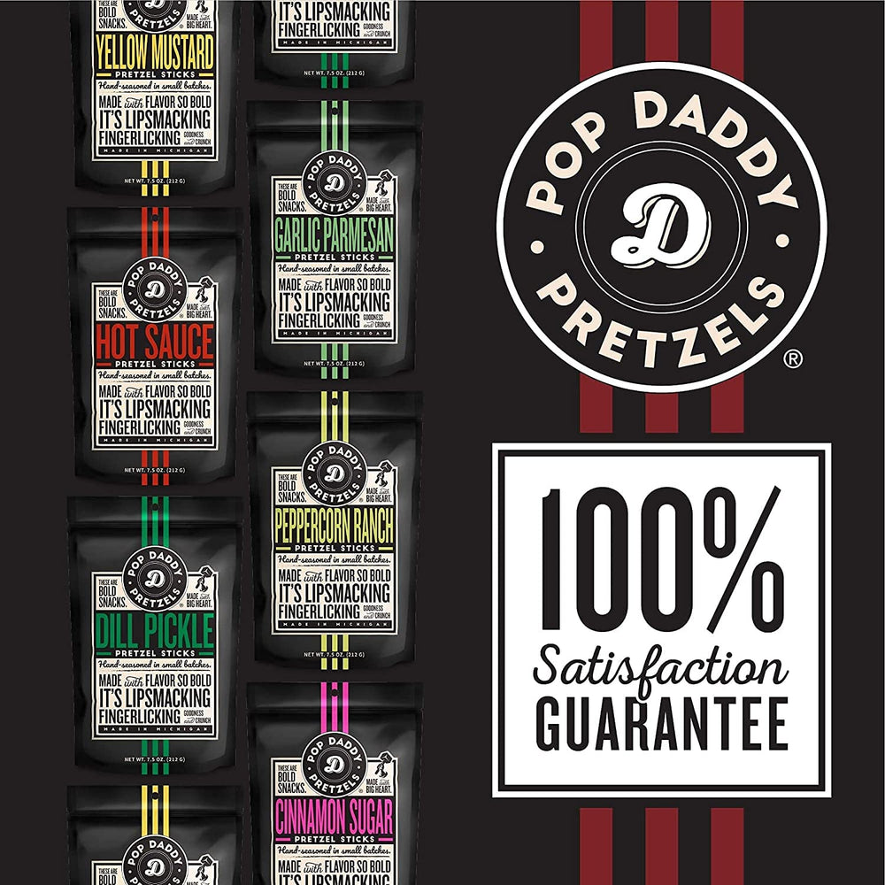 Pop Daddy palitos junto a objeto común para comparar tamaño y porción
