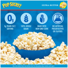 Pop Secret close-up de palomitas esponjosas con acabado mantecoso y aroma atractivo