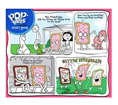 Pop-Tarts corte que muestra relleno cremoso de fresa, indica textura