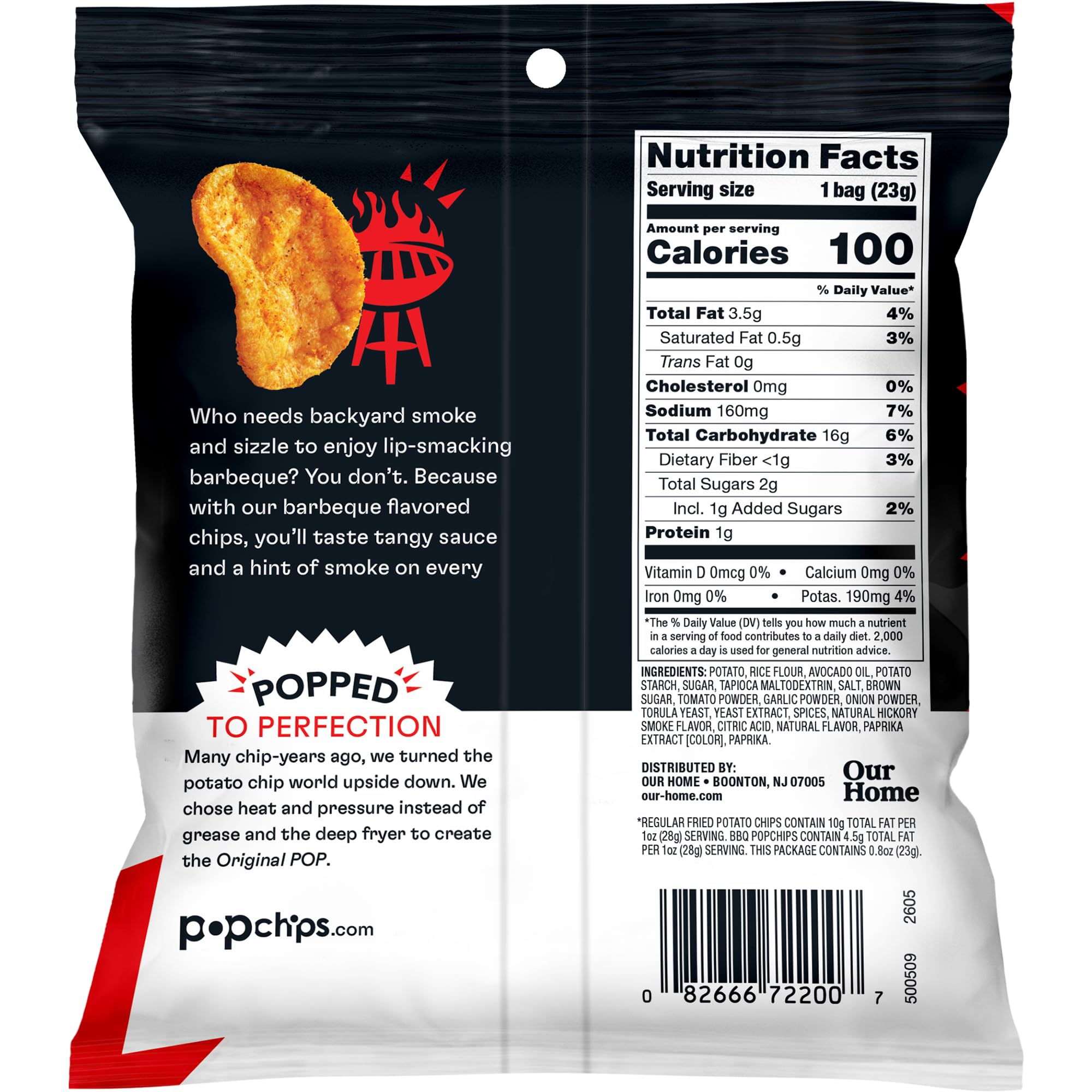 popchips primer plano de textura crujiente destacando sabor y ligereza