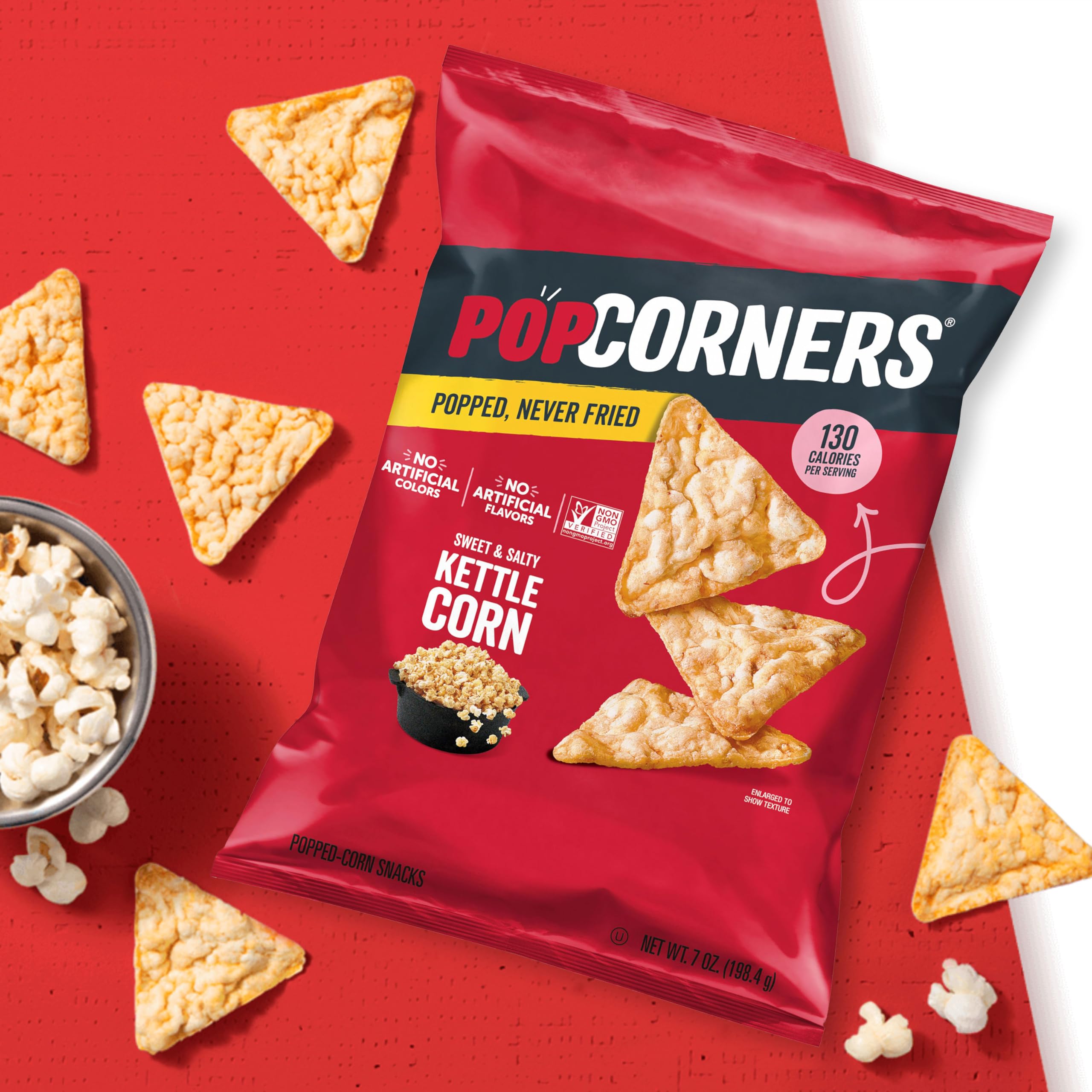PopCorners en lonchera escolar como snack práctico, beneficio: porciones listas