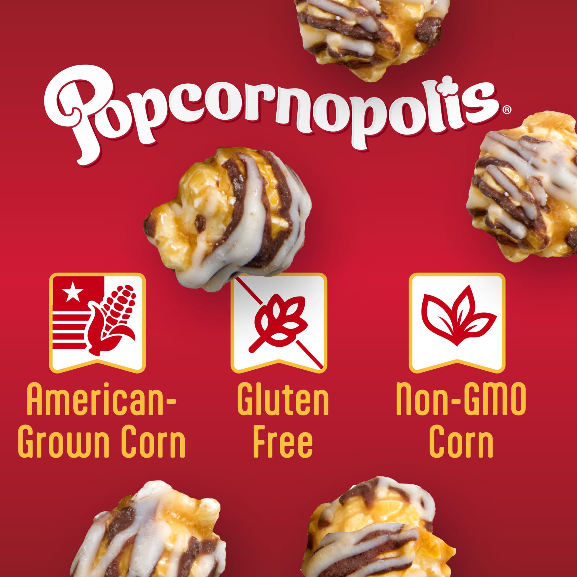 Popcornopolis bolsa abierta con porción individual para llevar y conveniencia