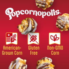 Popcornopolis bolsa abierta con porción individual para llevar y conveniencia