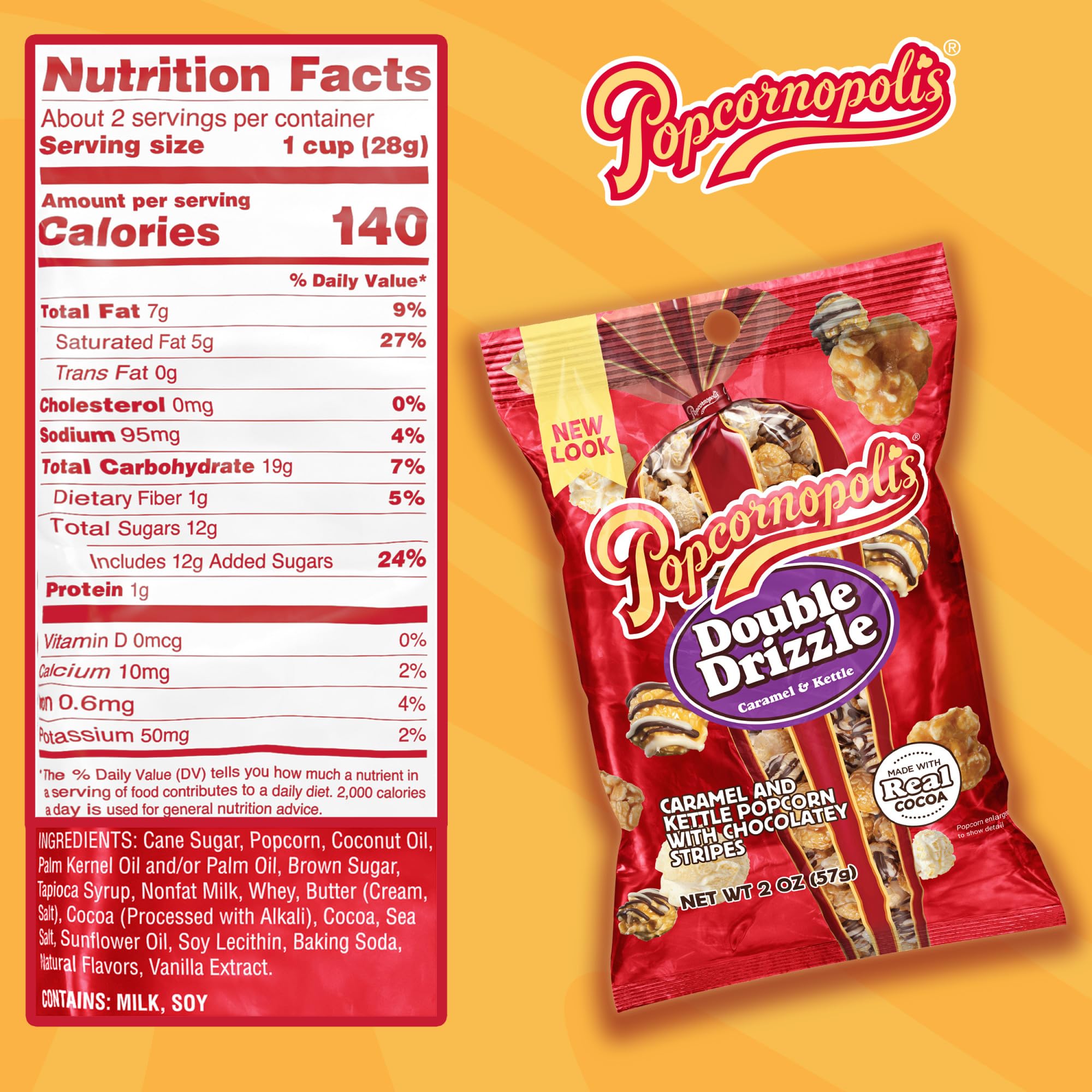 Popcornopolis primer plano de textura con doble chocolate resaltando crujiente y sabor