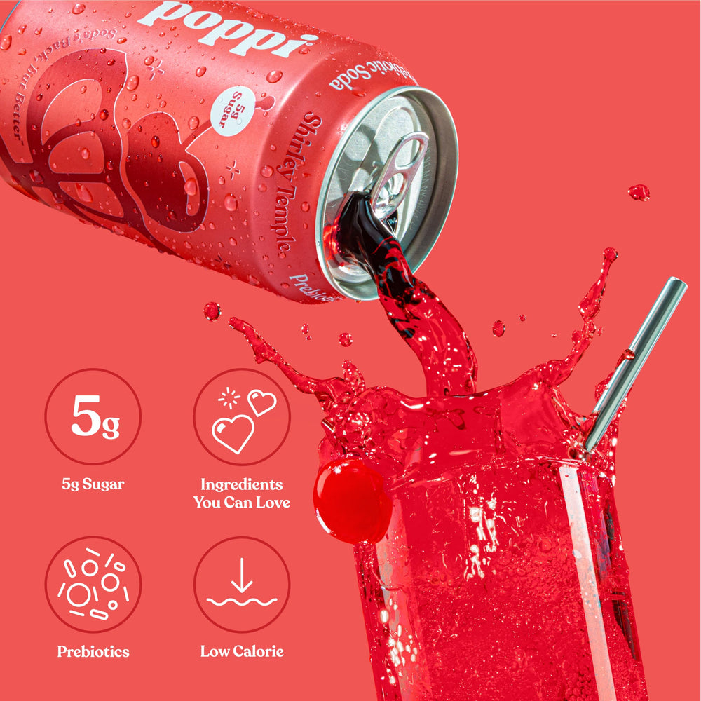 poppi vaso servido con hielo mostrando frescura y efervescencia