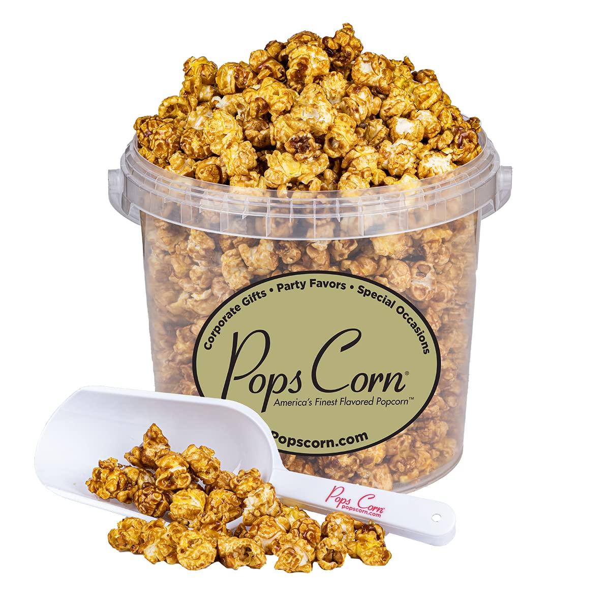 Pops Corn envase frontal mostrando marca y presentación ideal para regalo
