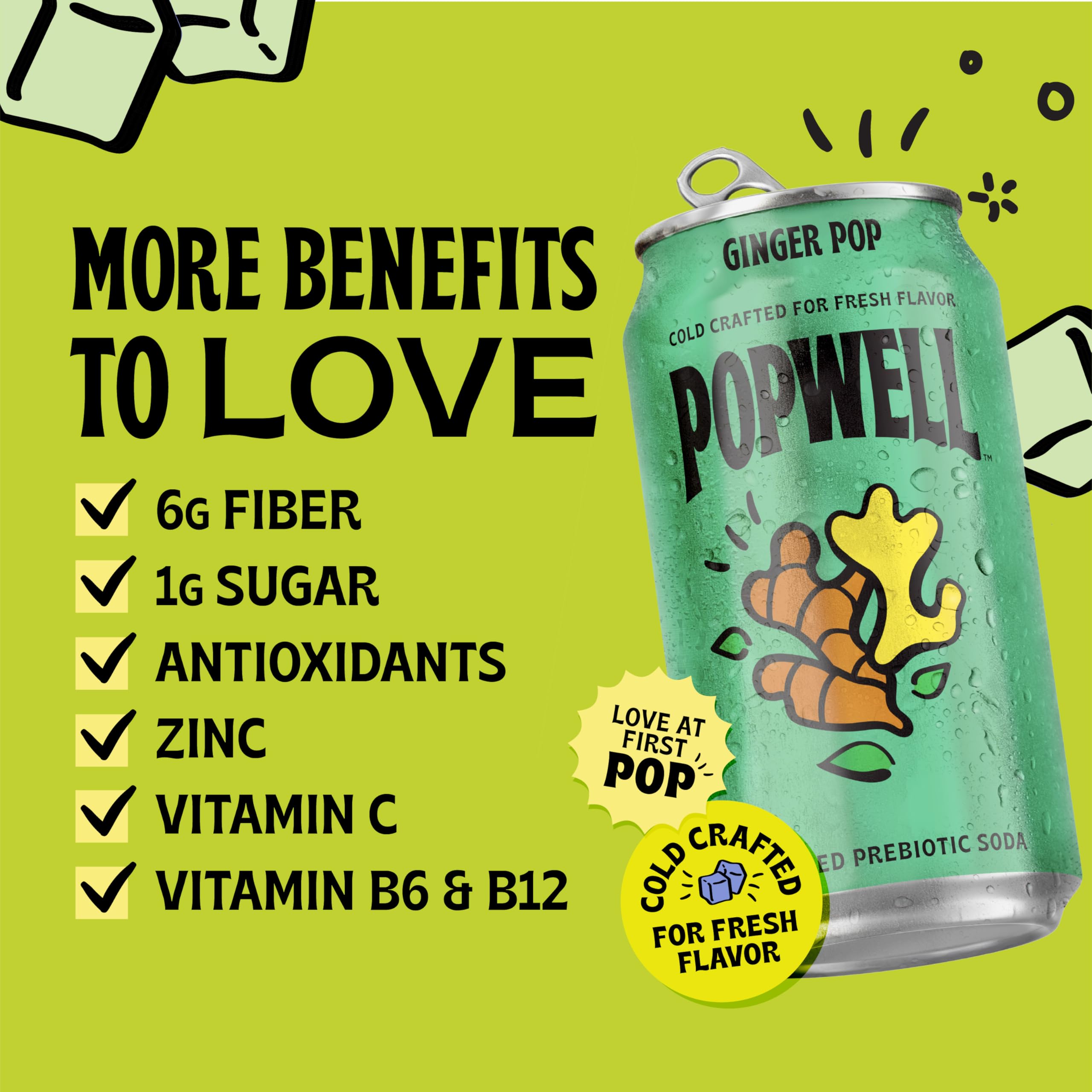 Popwell lata junto a mano para comparar tamaño y porción