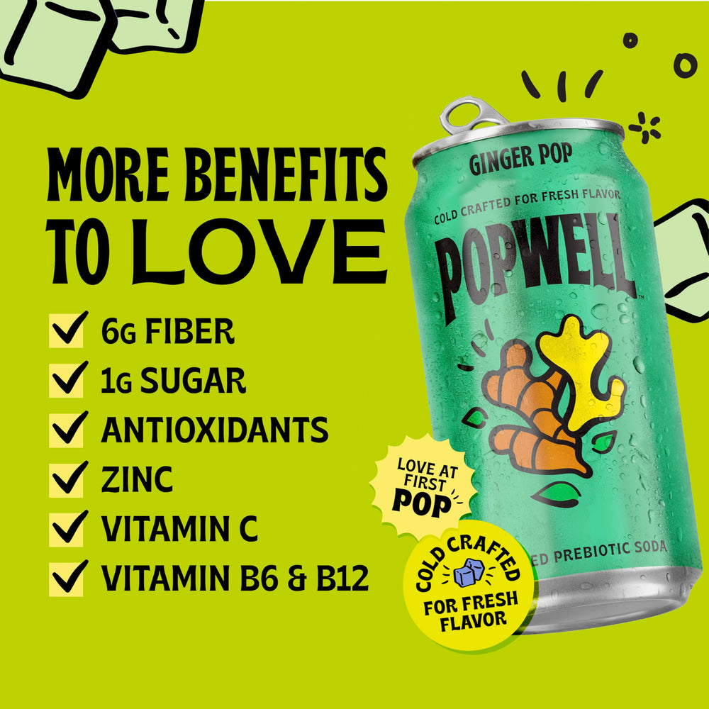 Popwell lata junto a mano para comparar tamaño y porción