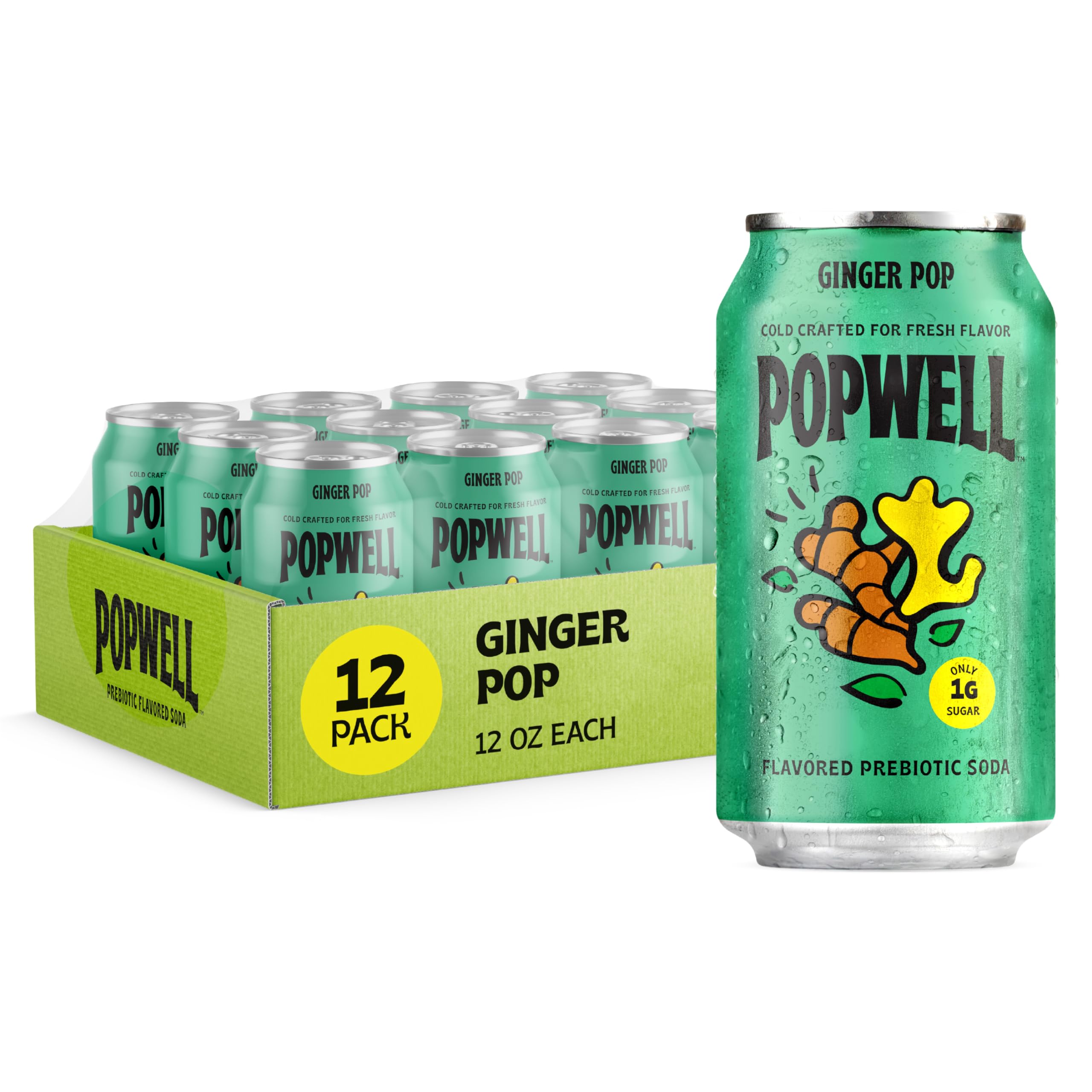 Popwell lata frontal mostrando diseño y sabor refrescante