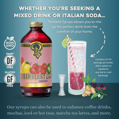 Portland Syrups etiqueta con ingredientes y origen artesanal que inspira confianza