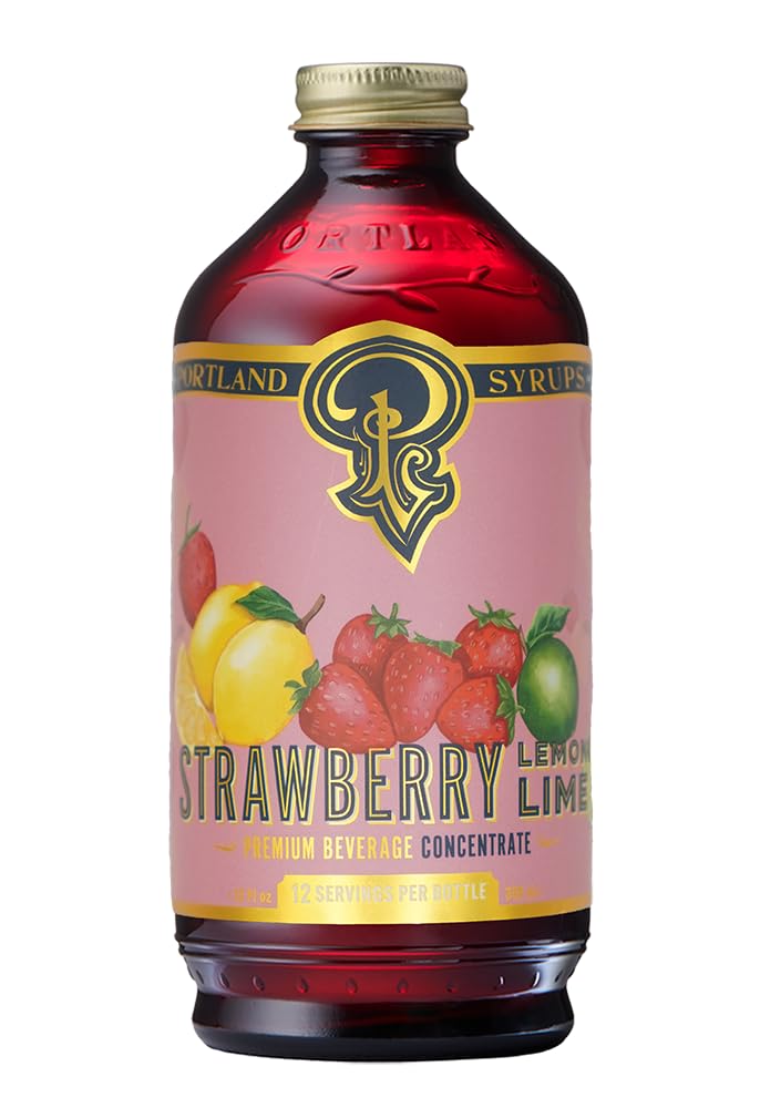 Portland Syrups frasco frontal mostrando marca y color vibrante para identificación rápida