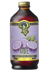 Portland Syrups botella frontal 12 oz mostrando color ube y uso fácil