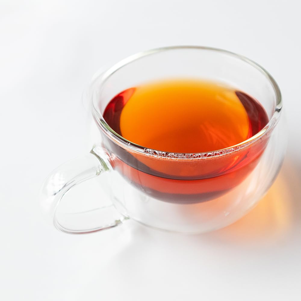 Organic Positively Tea Company bolsa de 1 libra en comparación de escala que muestra tamaño y rendimiento