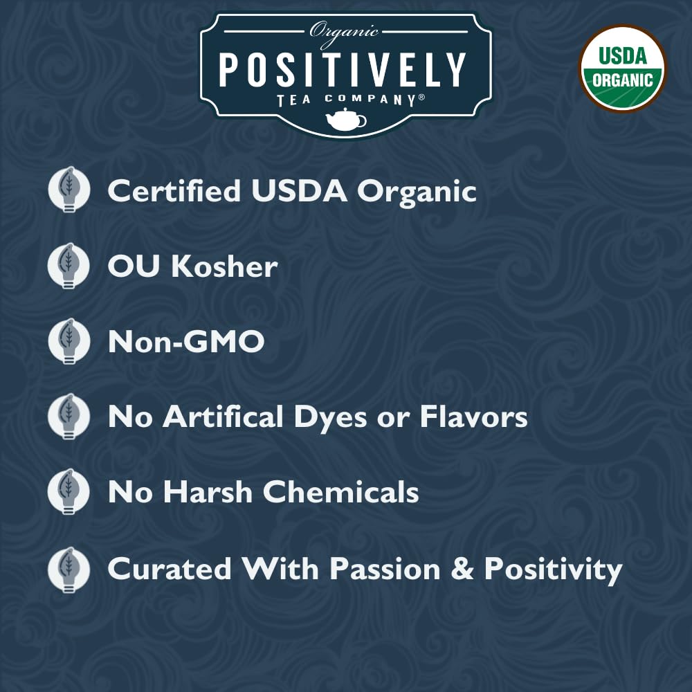 Organic Positively Tea infusión servida en taza, disfruta sabor intenso