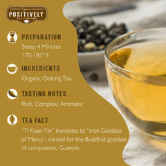 Positively Tea hojas sueltas en primer plano destacando calidad y frescura