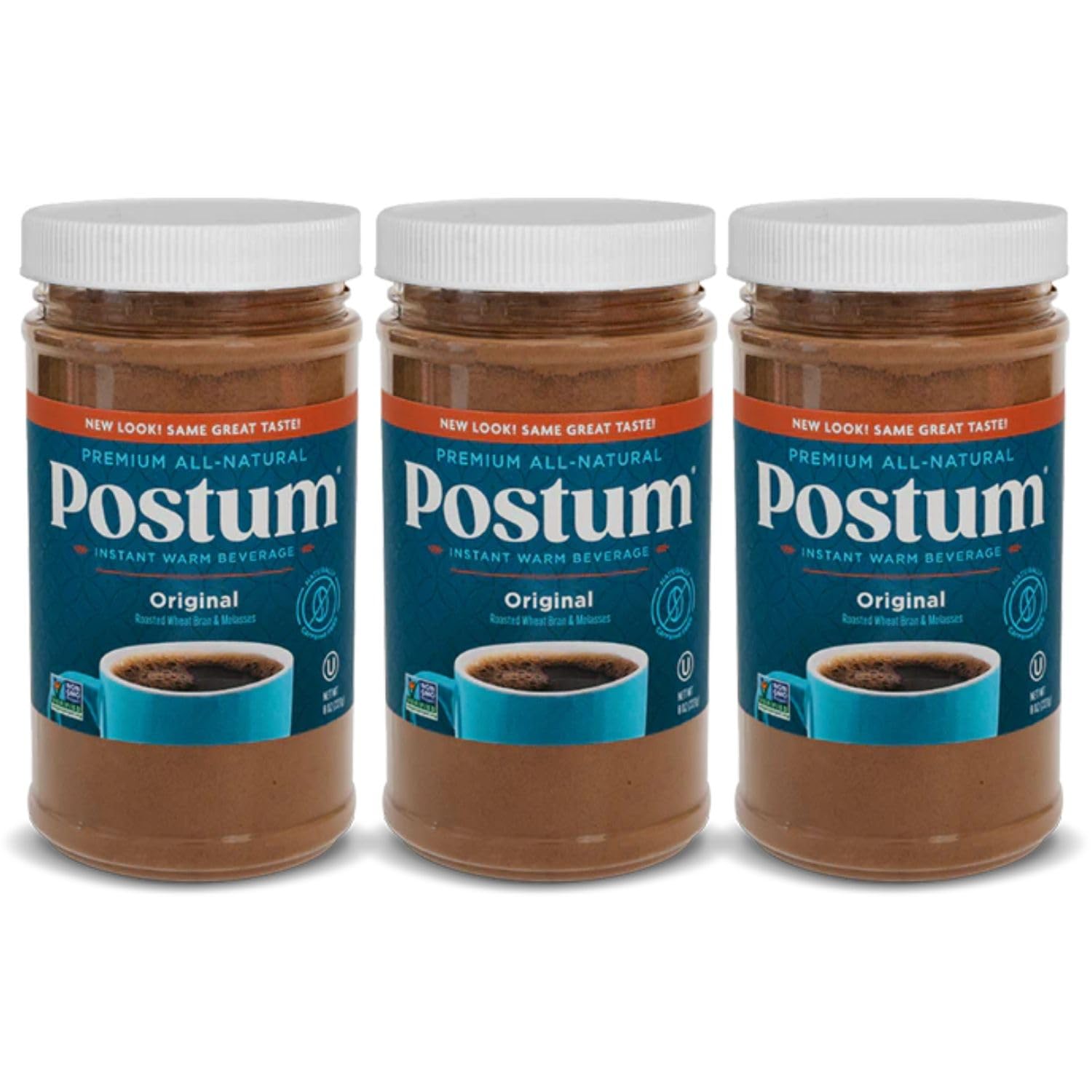 Postum frente del empaque mostrando la marca y beneficios