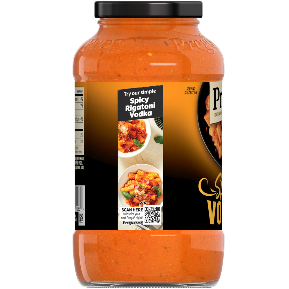 Prego frasco vacío reutilizado en encimera como envase práctico y sostenible