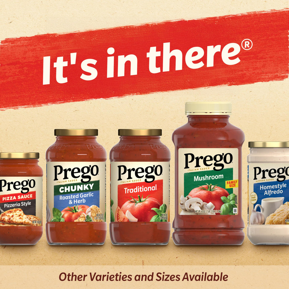 Prego pack de seis frascos en la despensa, conveniente para familias