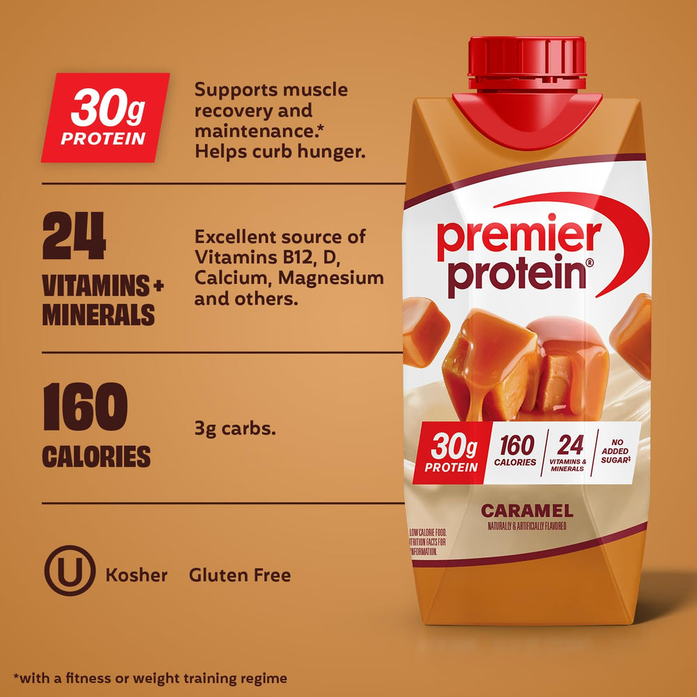Premier Protein batido vertido mostrando textura cremosa y aspecto apetecible