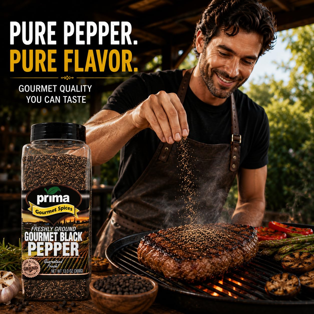 Prima Gourmet textura de granos semigruesos 18-24 mesh que libera aroma intenso