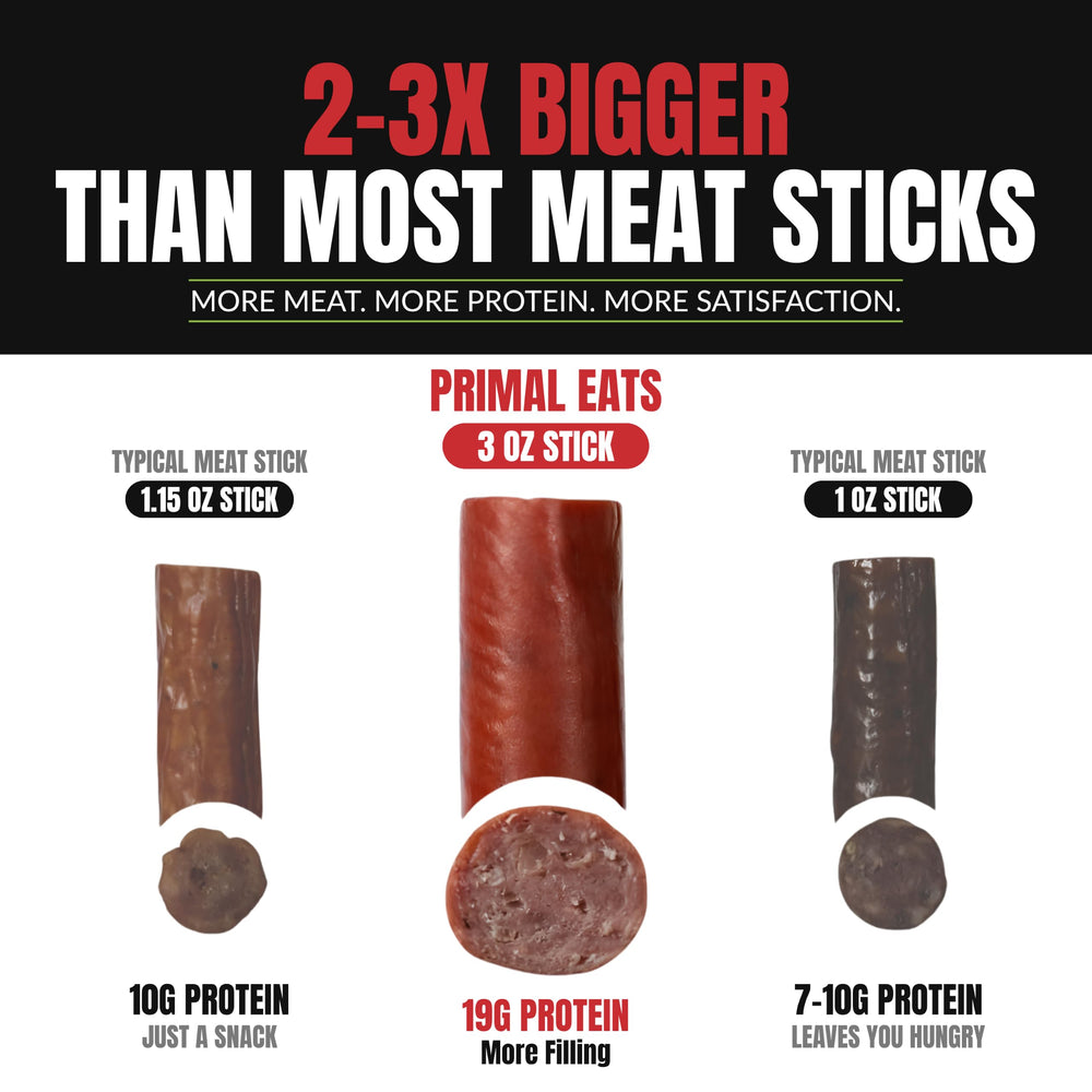 Primal Eats palitos servidos en placa estilo snack, inspira consumo inmediato