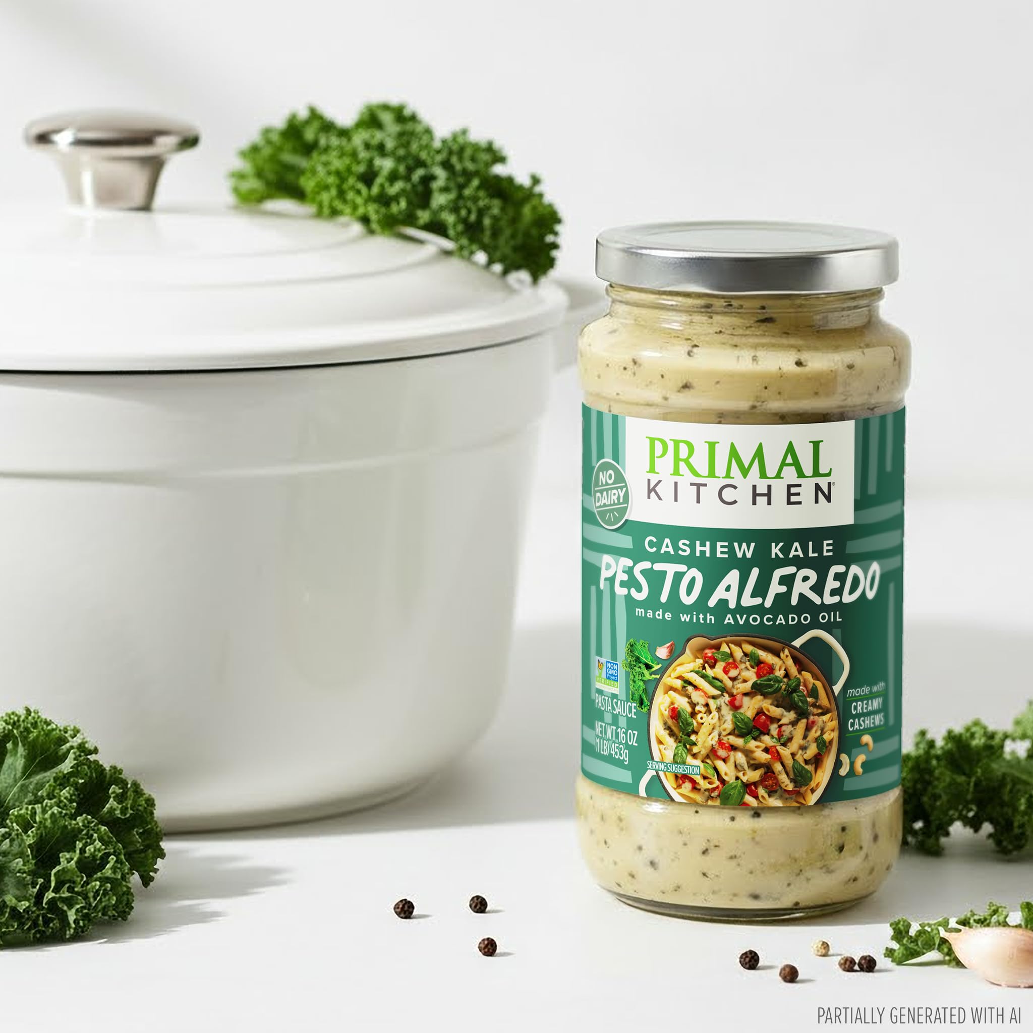 Primal Kitchen salsa sobre pasta mostrando resultado apetitoso