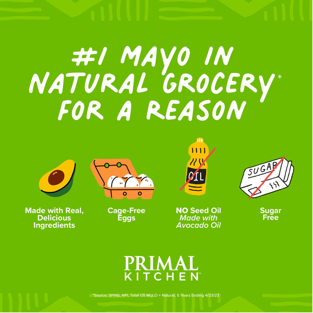 Primal Kitchen ingredientes: aceite de aguacate y huevos sostenibles