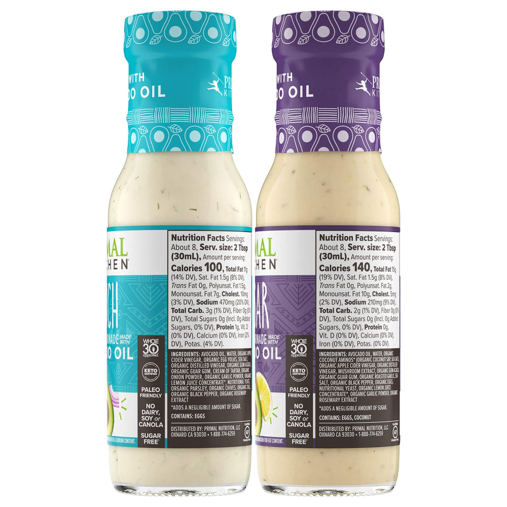 Primal Kitchen textura Ranch cerca, crema espesa para marinar y dip