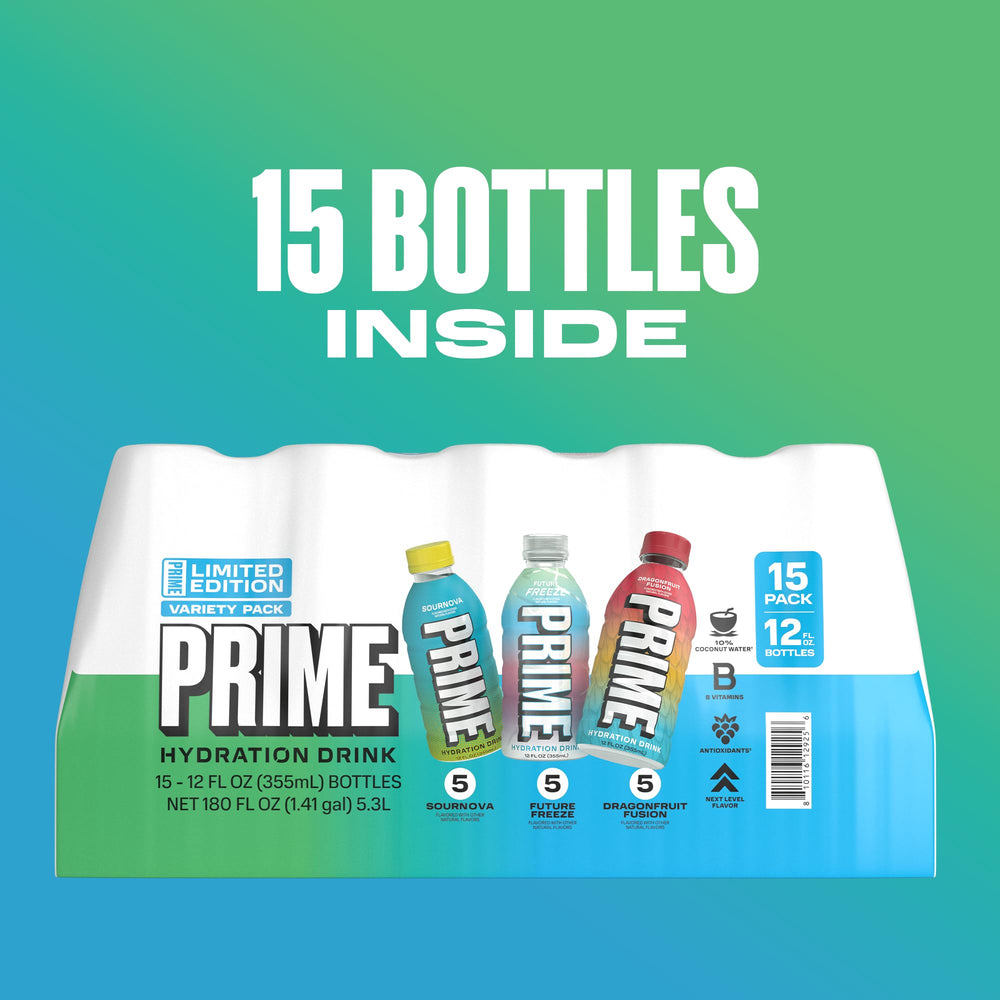 PRIME HYDRATION etiqueta nutricional en primer plano destacando electrolitos