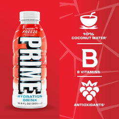PRIME HYDRATION mano sosteniendo lata para hidratación en movimiento