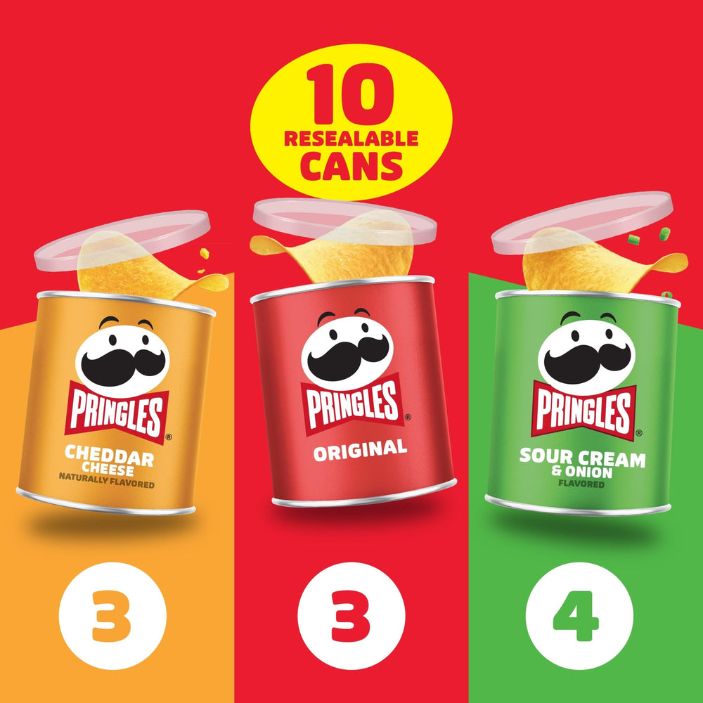 Pringles lata en mano para comparar tamaño y porción práctica