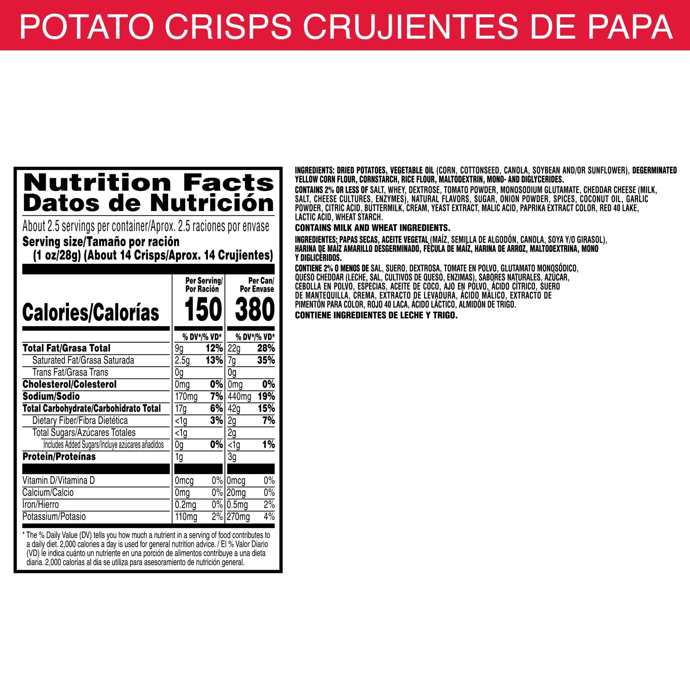 Detalle de la textura crujiente de un chip Pringles Pizza con sabor visible Pringles