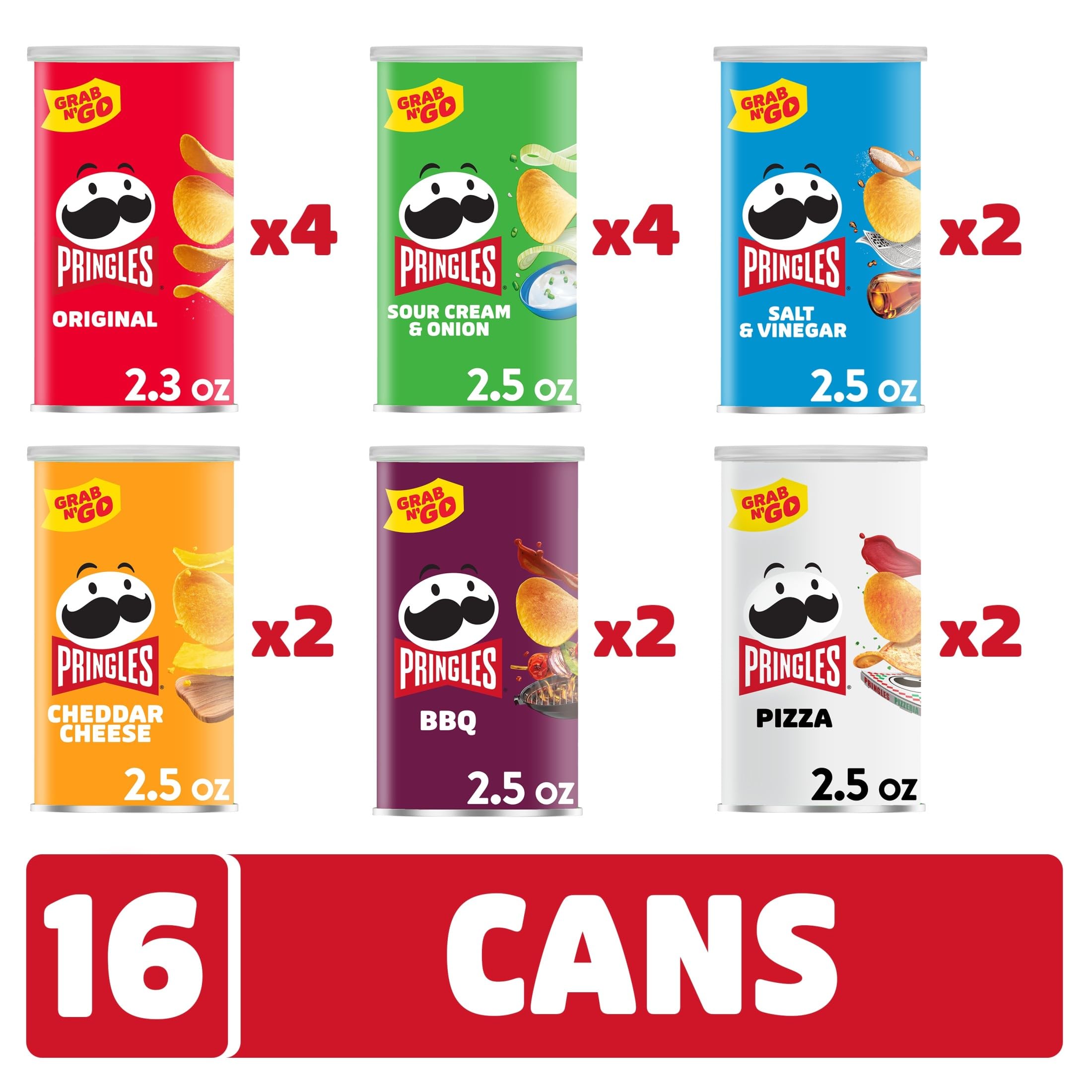 Etiquetas de sabores Pringles en el pack, ayuda a elegir rápidamente Pringles