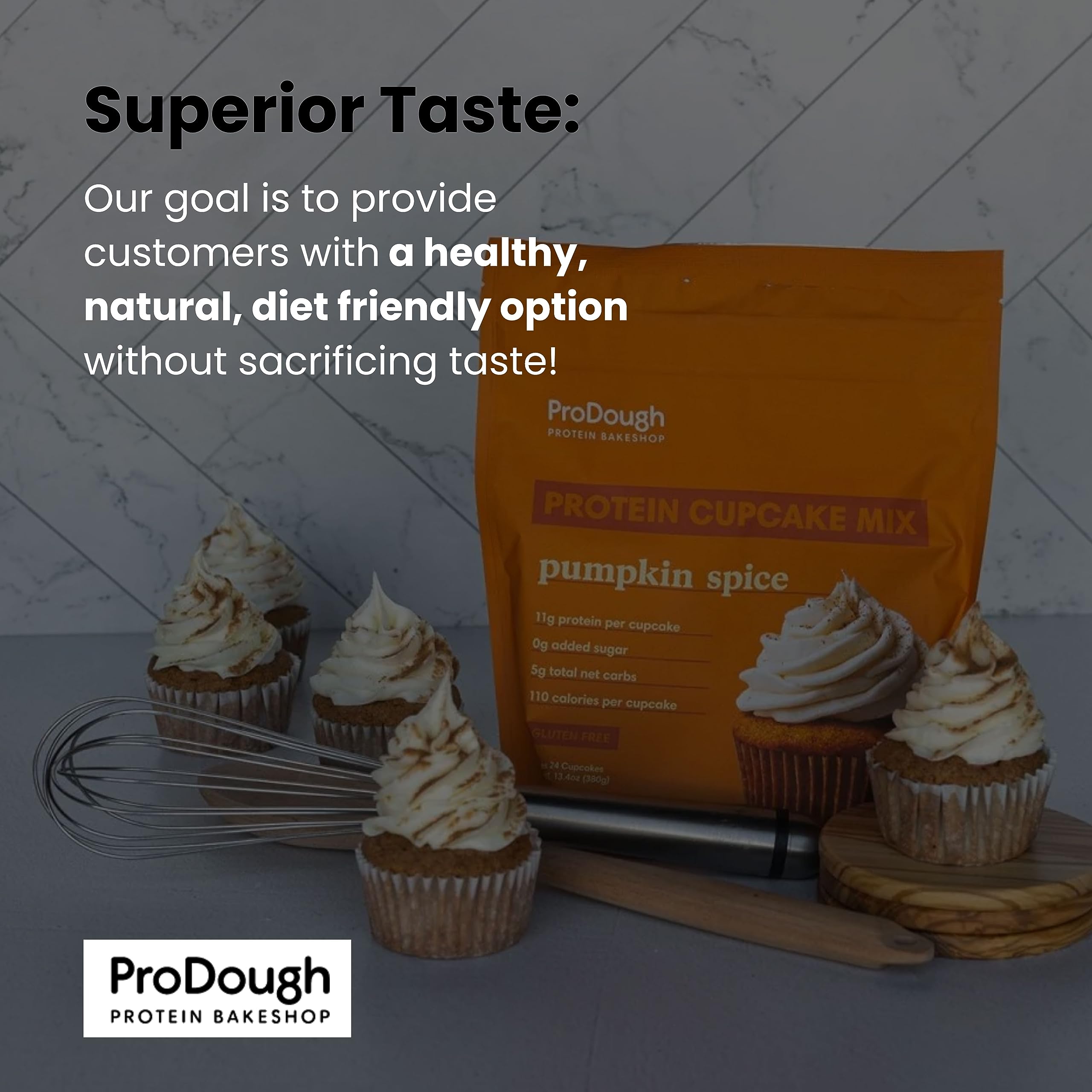 ProDough etiqueta nutricional enfocada para revisar proteínas