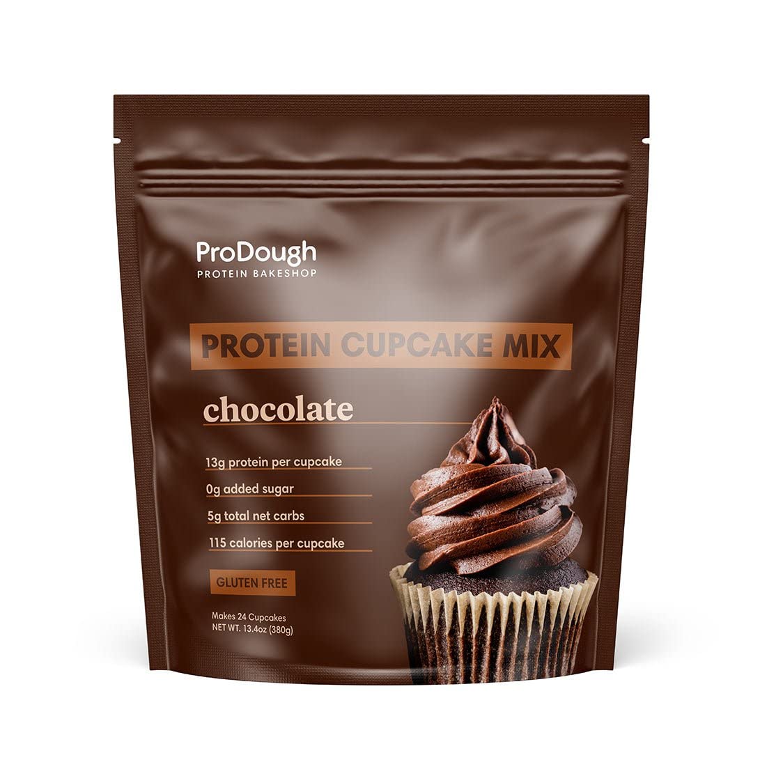 ProDough paquete frente mostrando mezcla para cupcakes y ventajas