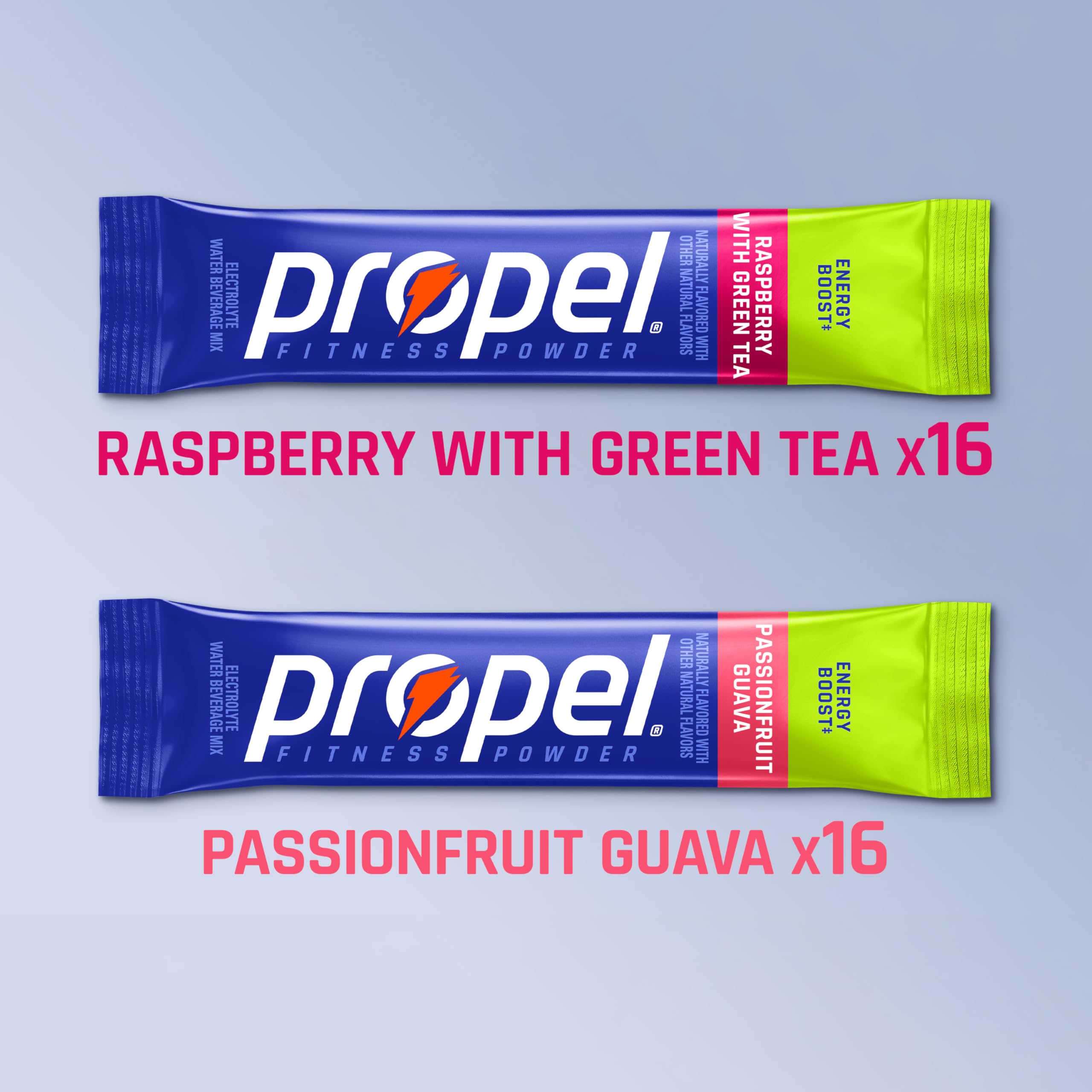 Propel sticks junto a botella deportiva mostrando hidratación en ejercicio