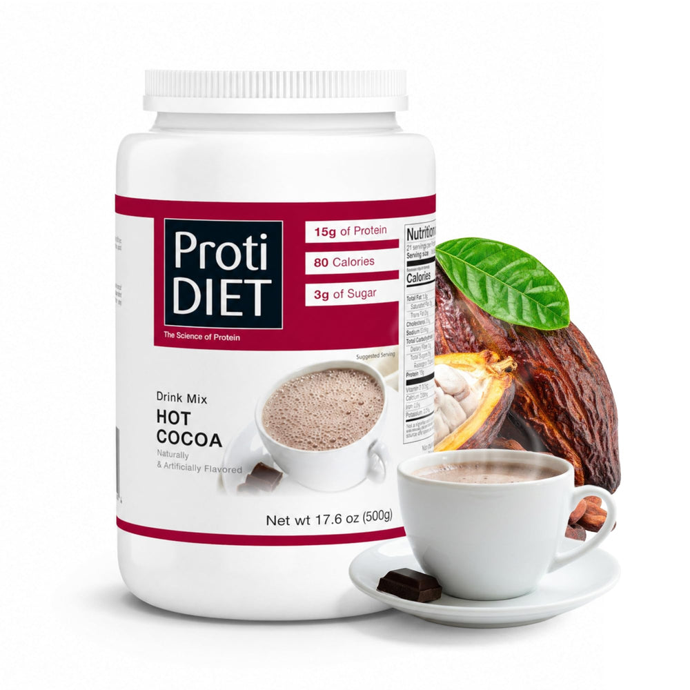 ProtiDIET frontal del bote mostrando diseño y cantidad útil