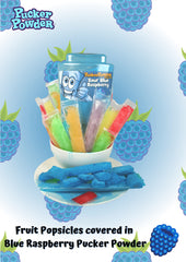 Pucker Powder en helado decorado, marca y efecto visual atractivo