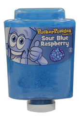Pucker Powder frente del envase mostrando etiqueta y color azul vibrante
