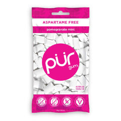 PUR Gum bolsa Pomegranate Mint con piezas y toque afrutado visible
