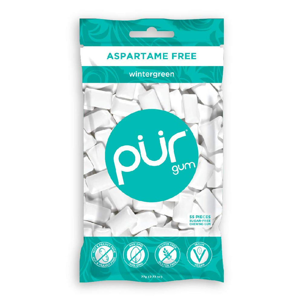 PUR Gum bolsa Spearmint con chicles y sabor suave y dulce