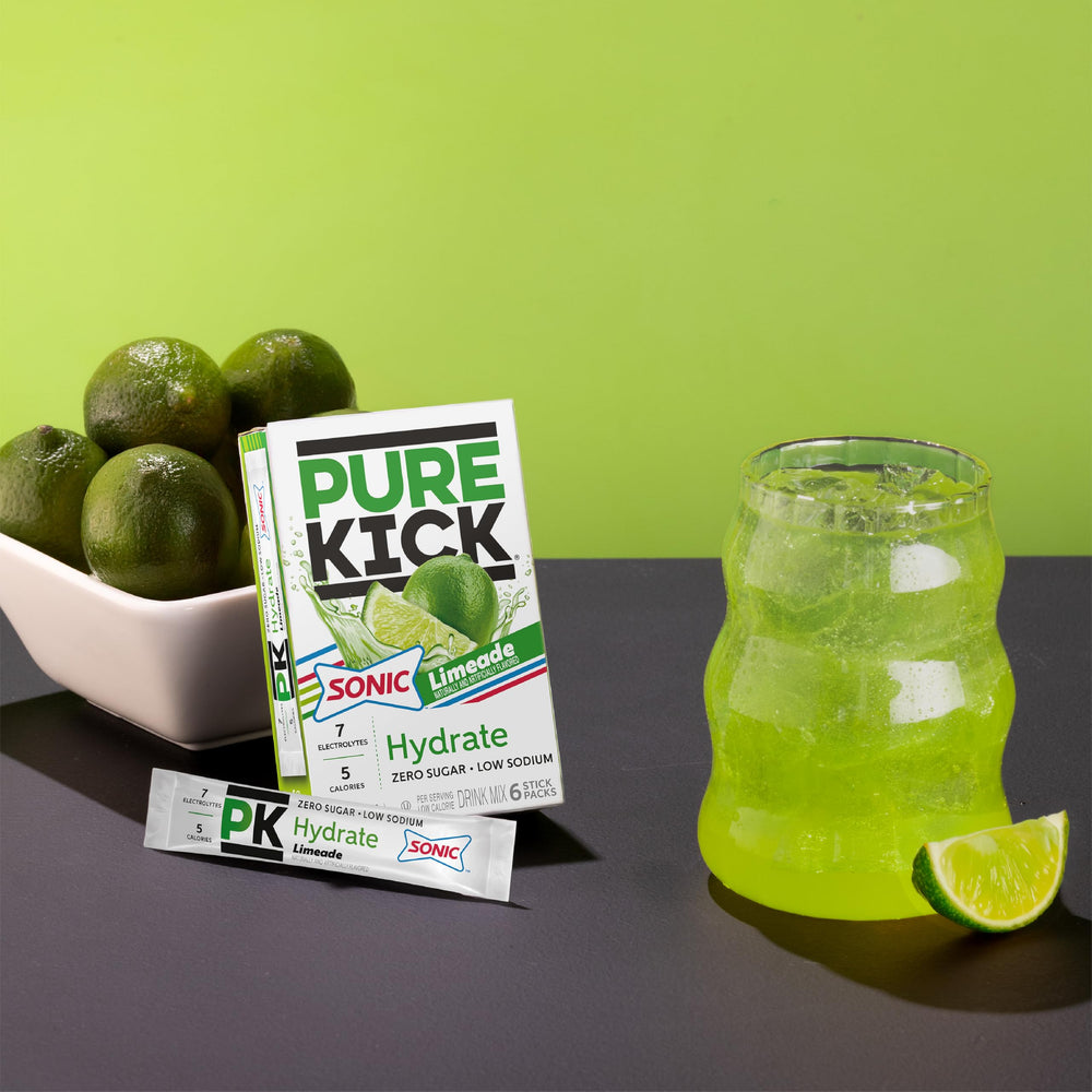 Pure Kick comparación de tamaño con botella para referencia práctica
