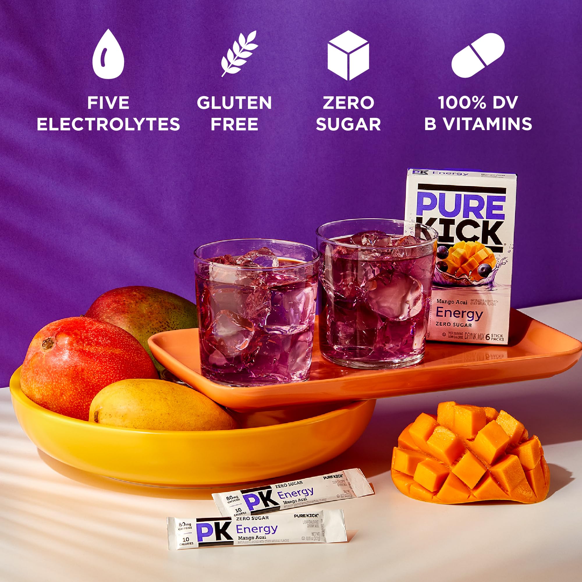 PURE KICK bebida preparada en botella con hielo, refrescante y baja en calorías